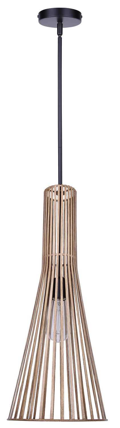 Elim One Light Pendant in Matte Black And Brushed Brown Canarm Canada