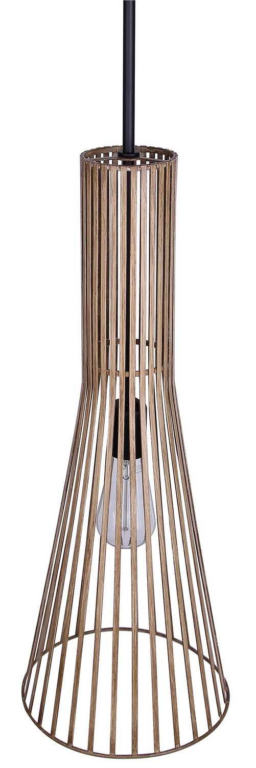 Elim One Light Pendant in Matte Black And Brushed Brown Canarm Canada