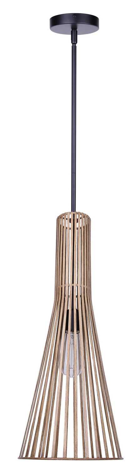 Elim One Light Pendant in Matte Black And Brushed Brown Canarm Canada