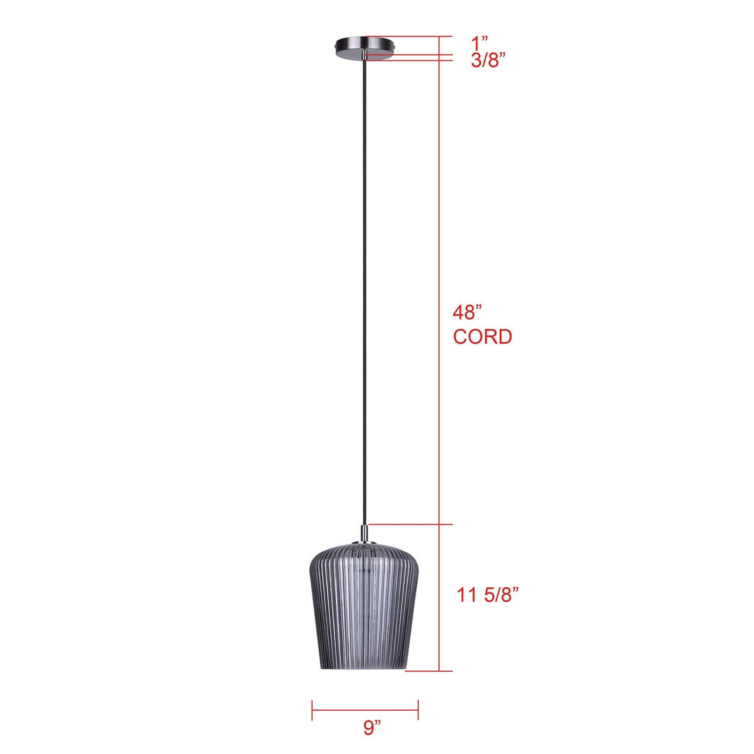 Leandro One Light Pendant in Brushed Nickel Canarm Canada