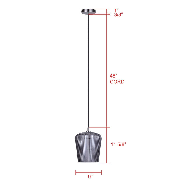 Leandro One Light Pendant in Brushed Nickel Canarm Canada