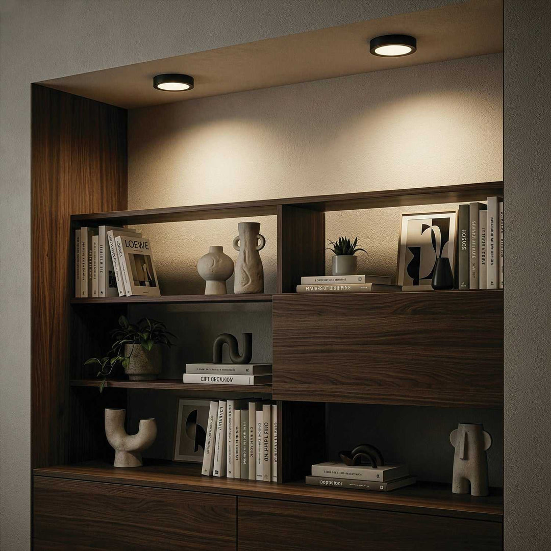 Dl-5F-10Dcw LED Flush Mount in Matte Black Canarm Canada
