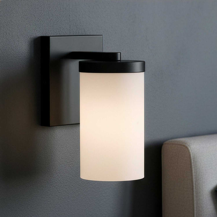 Britton One Light Wall Sconce in Matte Black Canarm Canada