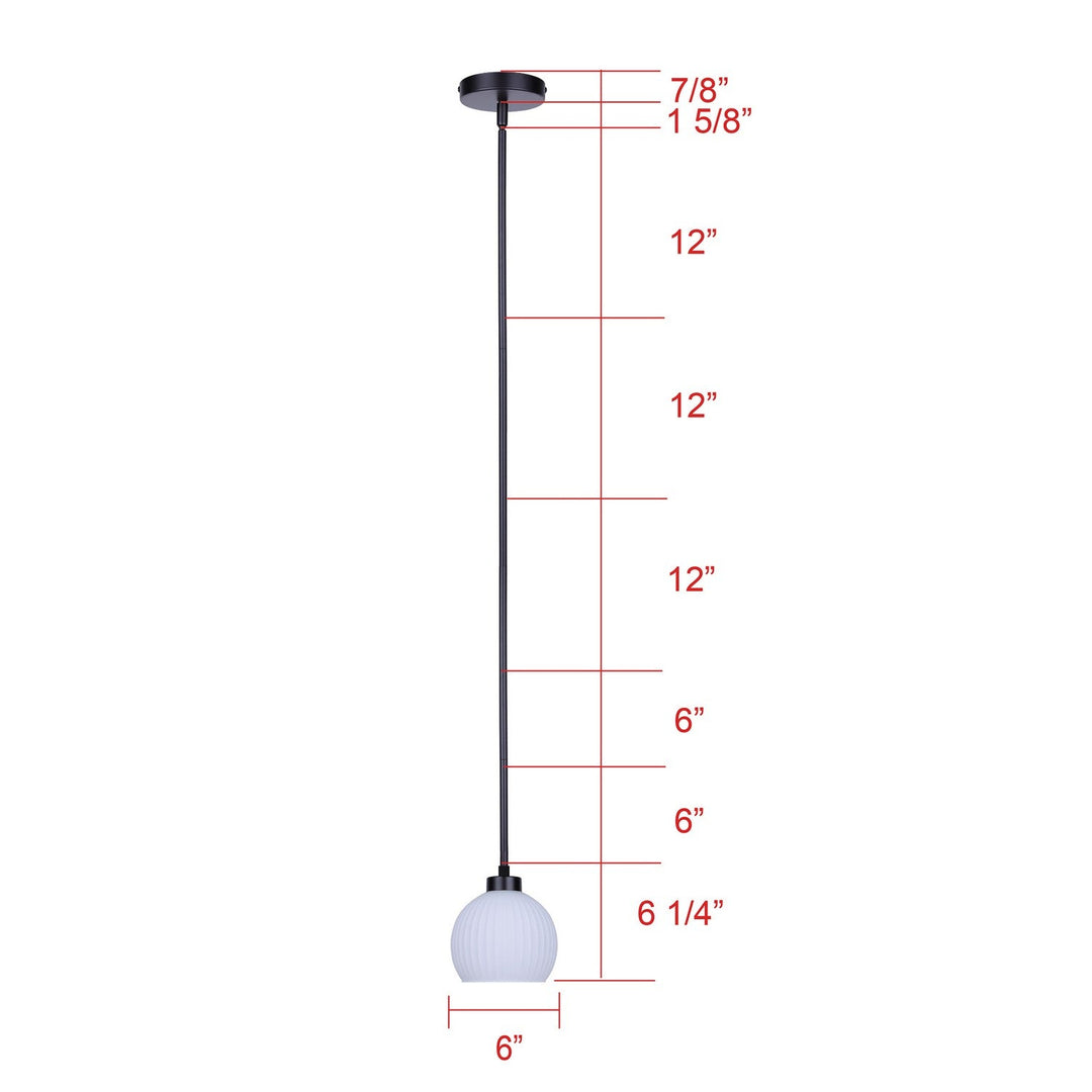 Nella One Light Pendant in Matte Black Canarm Canada