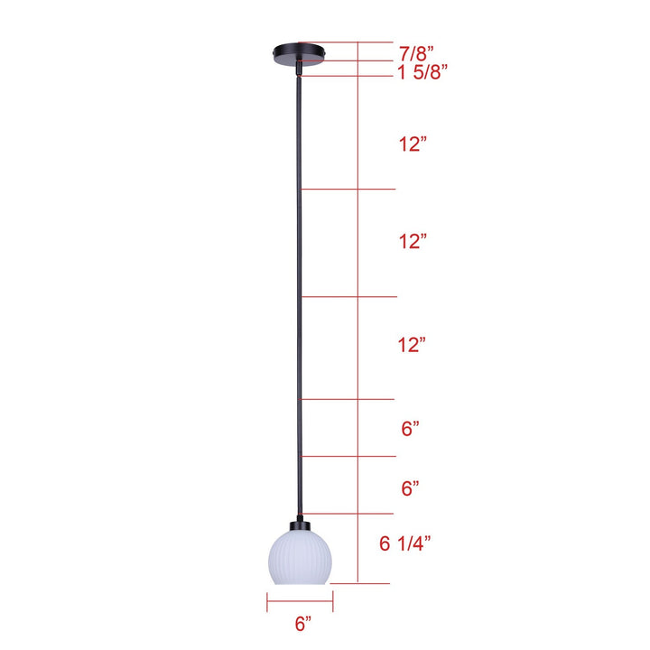 Nella One Light Pendant in Matte Black Canarm Canada