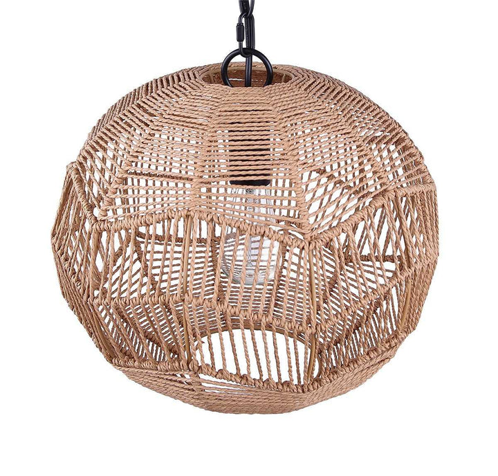 Valence One Light Pendant in Matte Black + Natural Canarm Canada