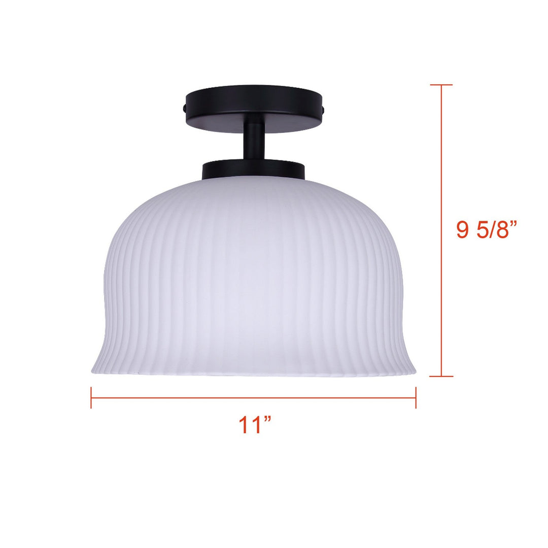 Sana One Light Semi-Flushmount in Matte Black Canarm Canada