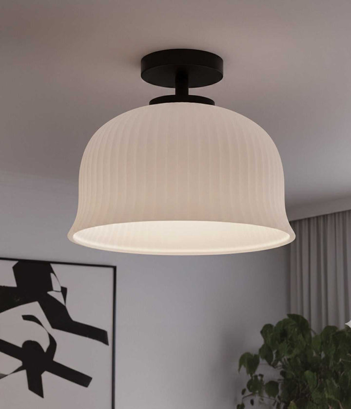 Sana One Light Semi-Flushmount in Matte Black Canarm Canada