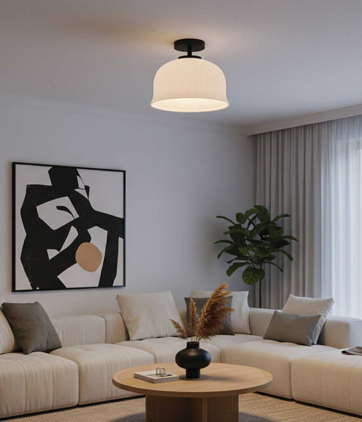 Sana One Light Semi-Flushmount in Matte Black Canarm Canada