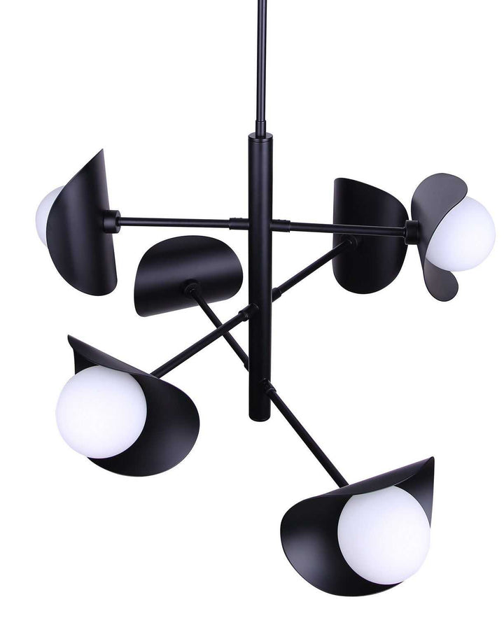 Arion Six Light Chandelier in Matte Black Canarm Canada