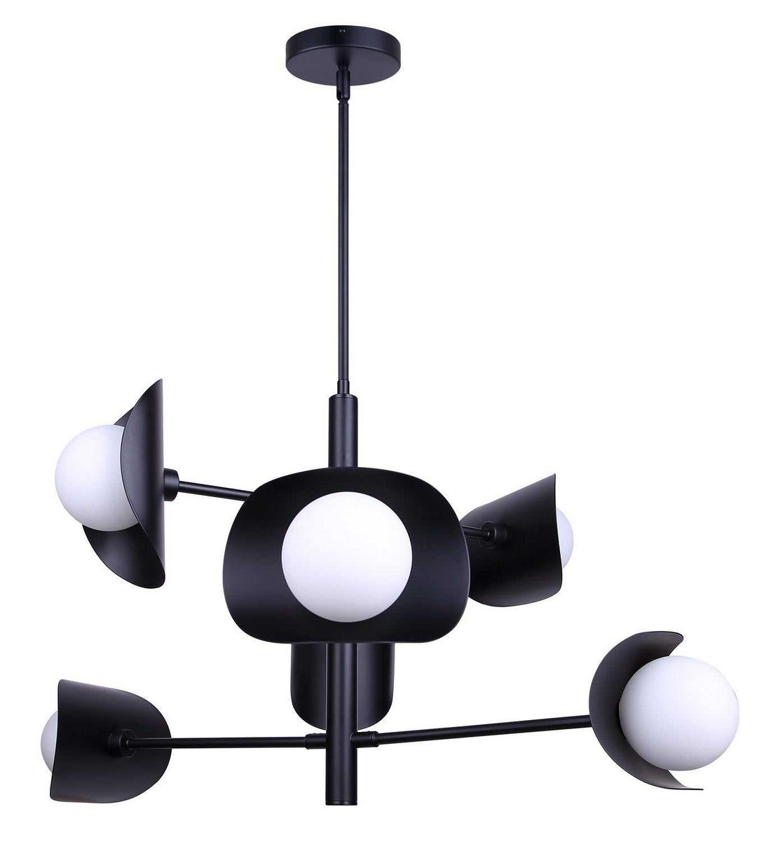 Arion Six Light Chandelier in Matte Black Canarm Canada