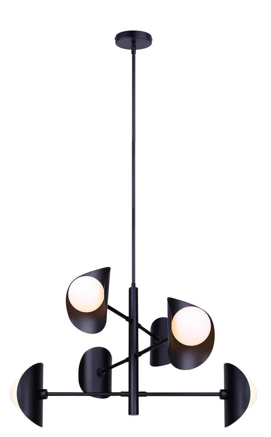 Arion Six Light Chandelier in Matte Black Canarm Canada