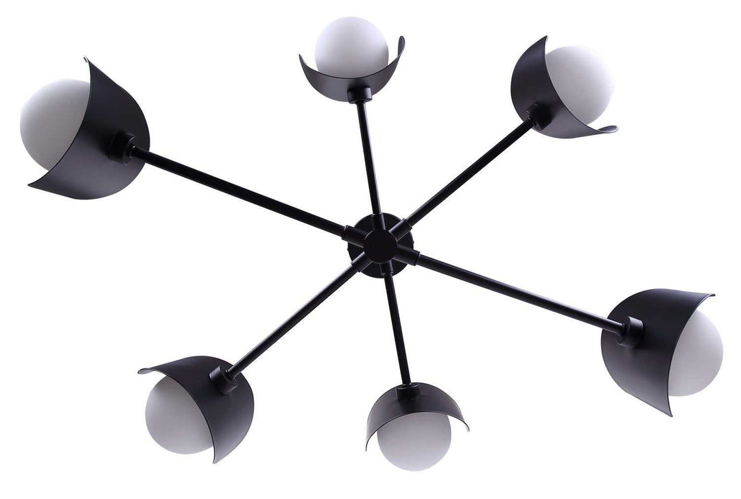 Arion Six Light Chandelier in Matte Black Canarm Canada
