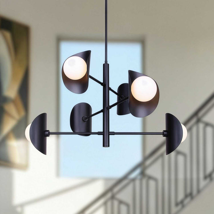 Arion Six Light Chandelier in Matte Black Canarm Canada