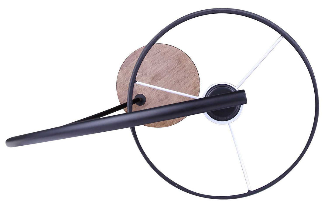 Elan One Light Floor Lamp in Matte Black & Real Wood Canarm Canada