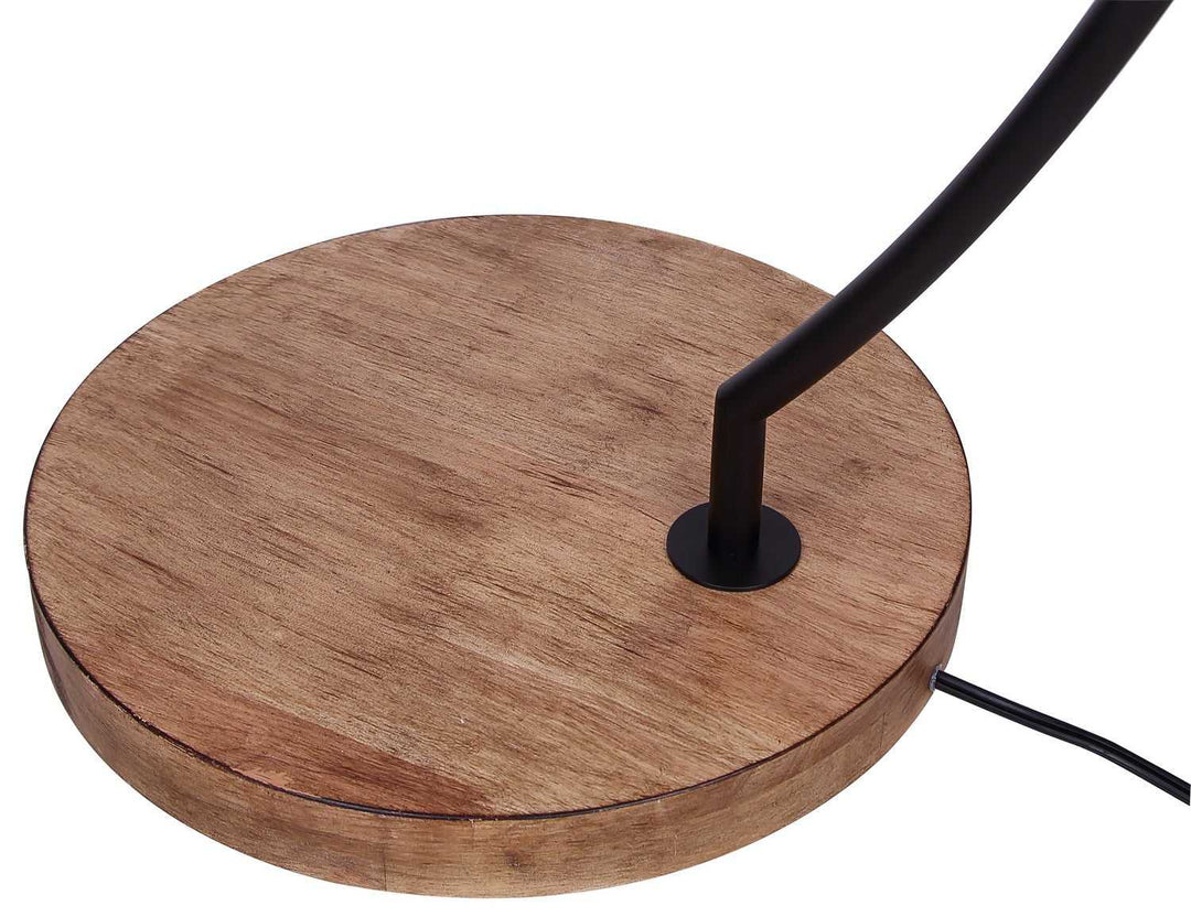 Elan One Light Floor Lamp in Matte Black & Real Wood Canarm Canada