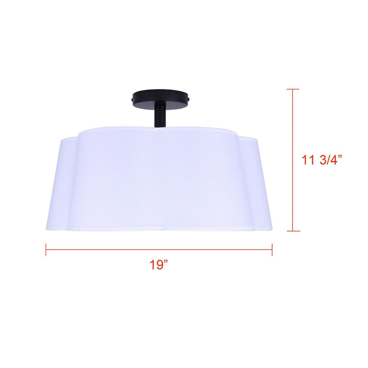 Siena Three Light Semi-Flush Mount in Matte Black Canarm Canada
