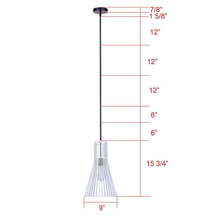 Elim One Light Pendant in Matte Black And White Canarm Canada