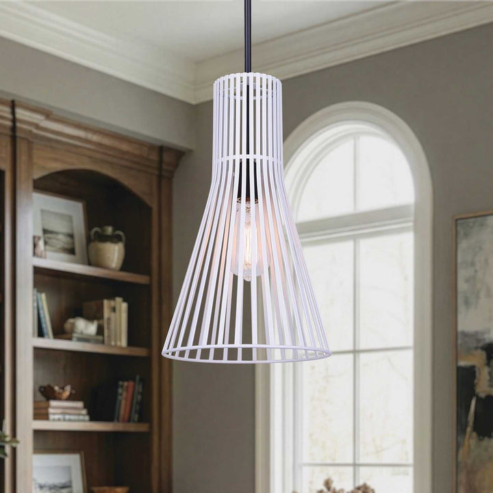 Elim One Light Pendant in Matte Black And White Canarm Canada