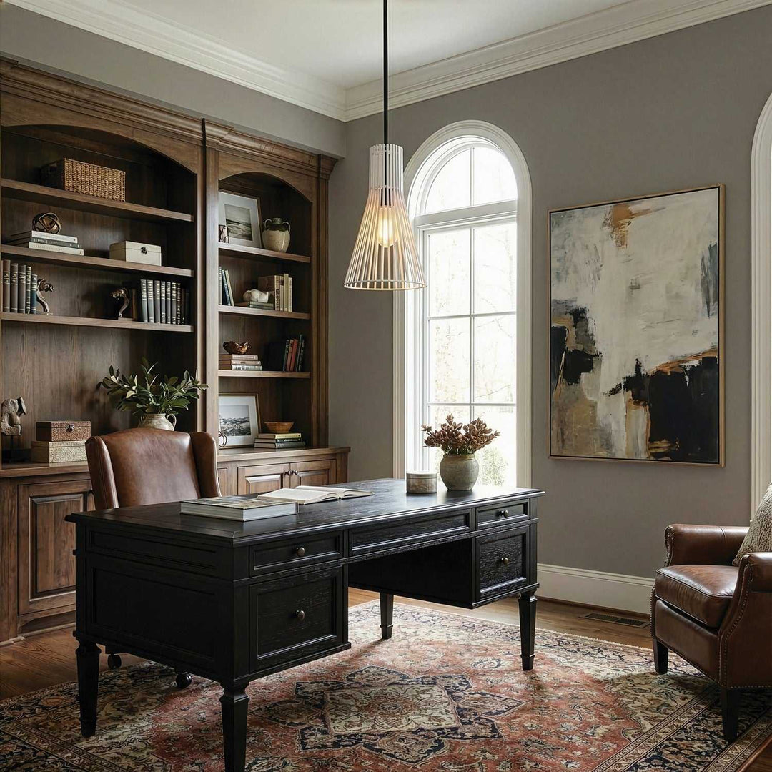 Elim One Light Pendant in Matte Black And White Canarm Canada