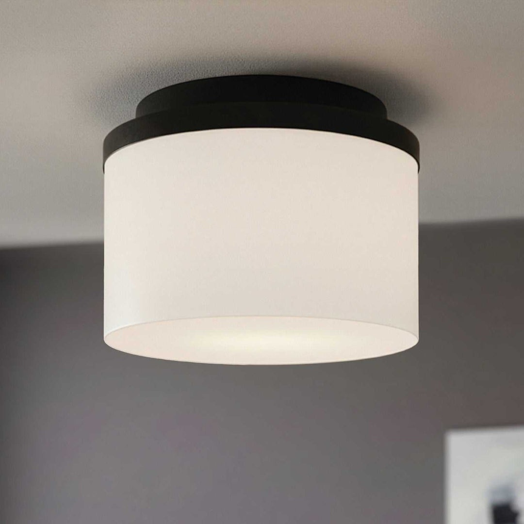 Britton One Light Flush Mount in Matte Black Canarm Canada