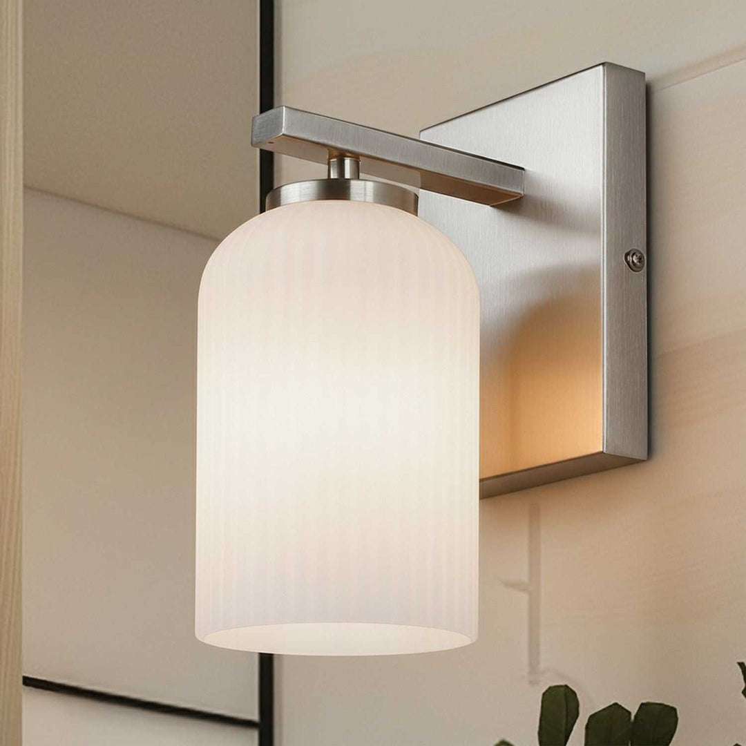 Bram One Light Wall Sconce in Brushed Nickel Canarm Canada