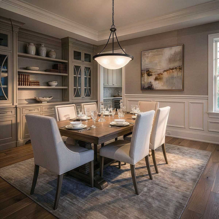 Devon Three Light Chandelier in Matte Black Canarm Canada