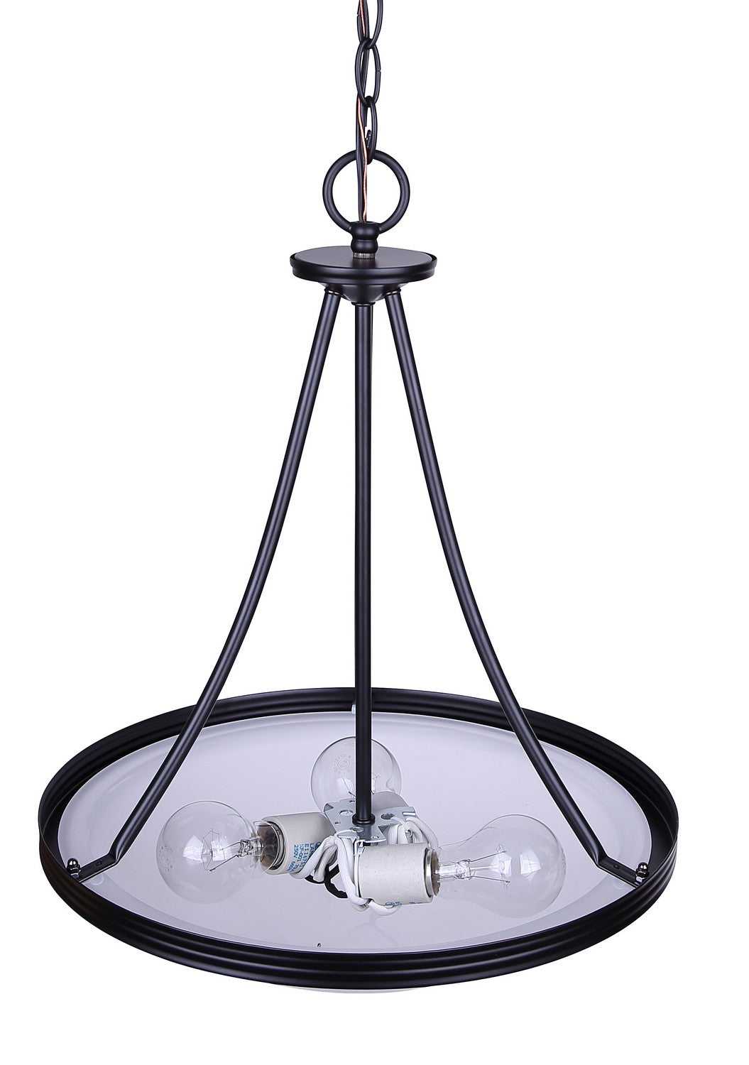Devon Three Light Chandelier in Matte Black Canarm Canada