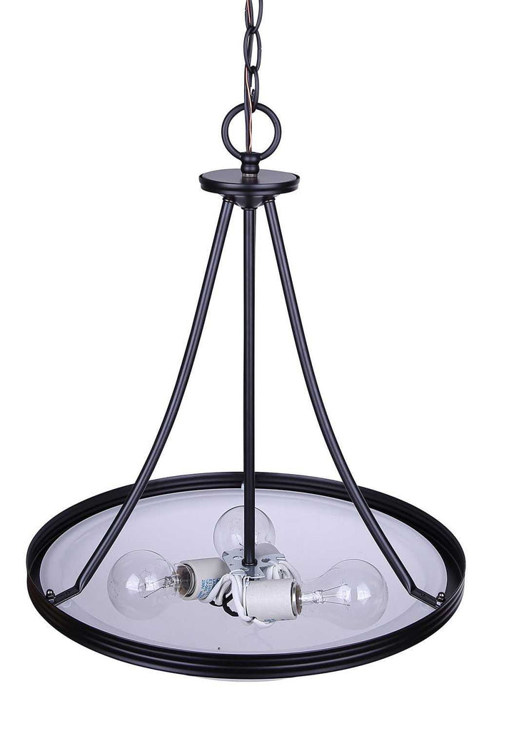 Devon Three Light Chandelier in Matte Black Canarm Canada