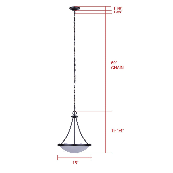 Devon Three Light Chandelier in Matte Black Canarm Canada