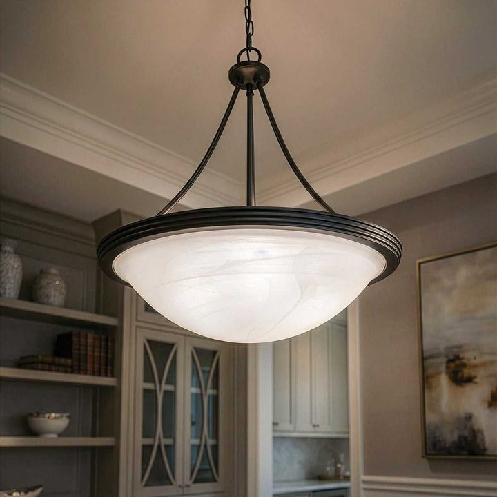 Devon Three Light Chandelier in Matte Black Canarm Canada