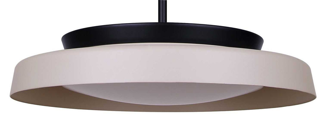 Petra LED Pendant in Matte Black And Stone Canarm Canada