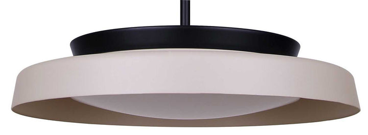 Petra LED Pendant in Matte Black And Stone Canarm Canada