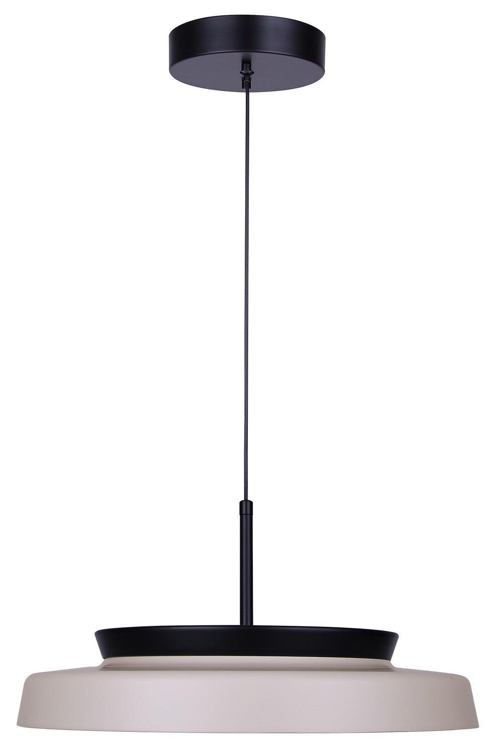 Petra LED Pendant in Matte Black And Stone Canarm Canada