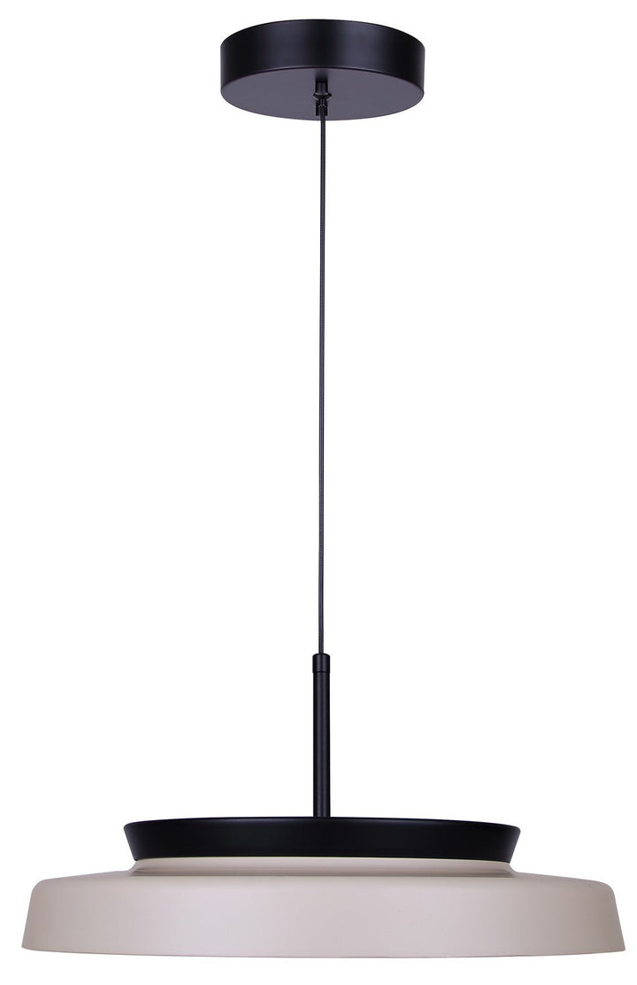 Petra LED Pendant in Matte Black And Stone Canarm Canada