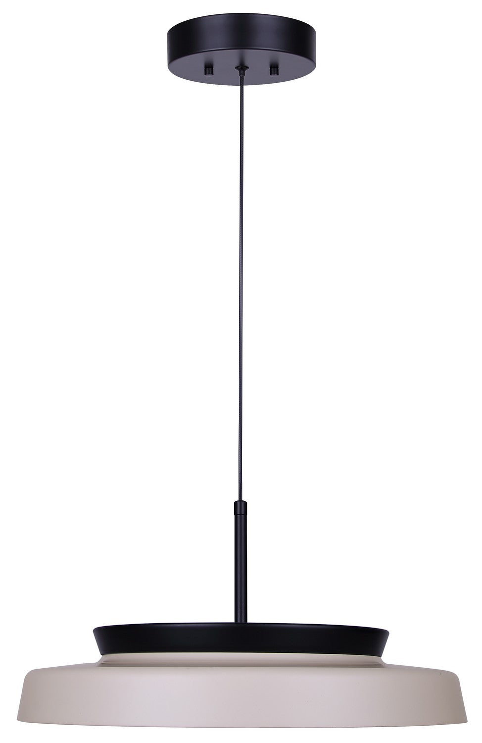 Petra LED Pendant in Matte Black And Stone Canarm Canada