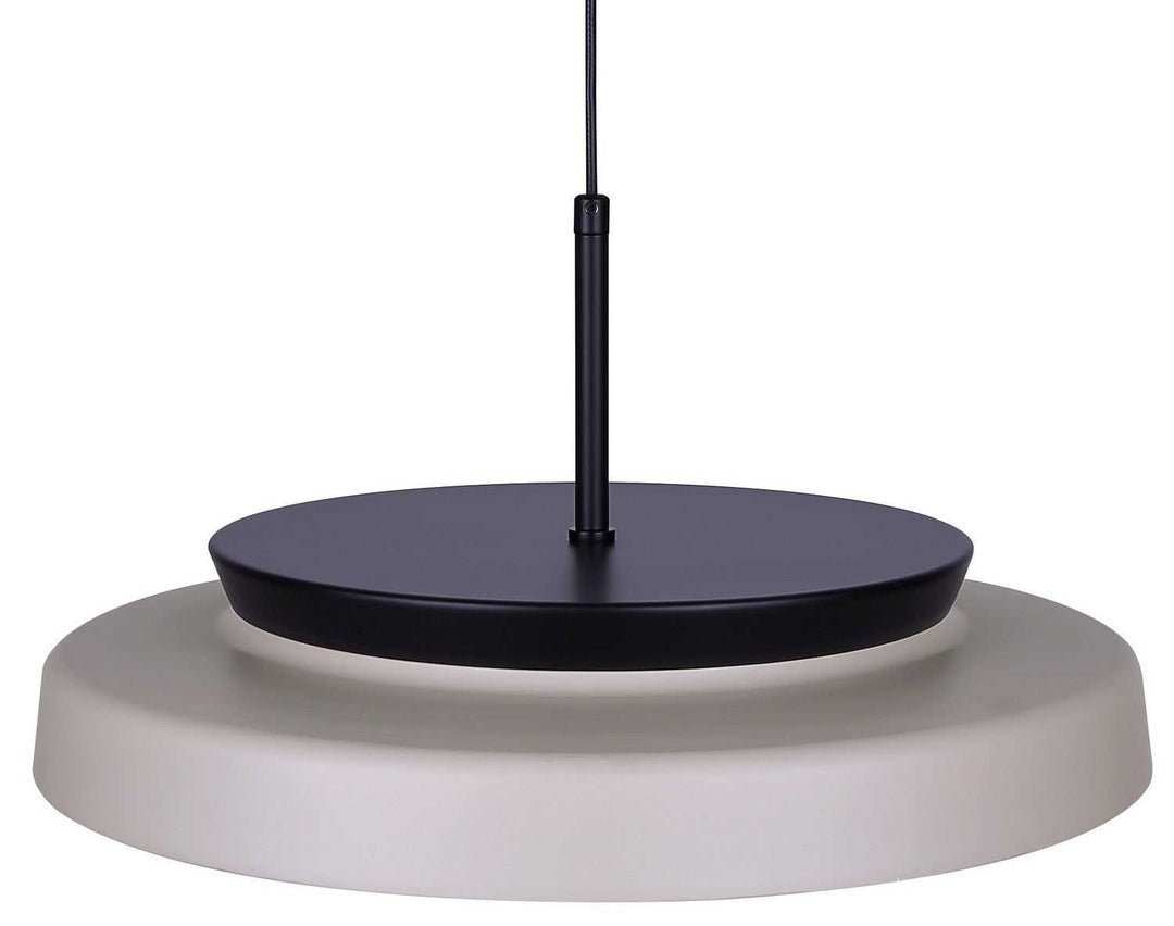 Petra LED Pendant in Matte Black And Stone Canarm Canada