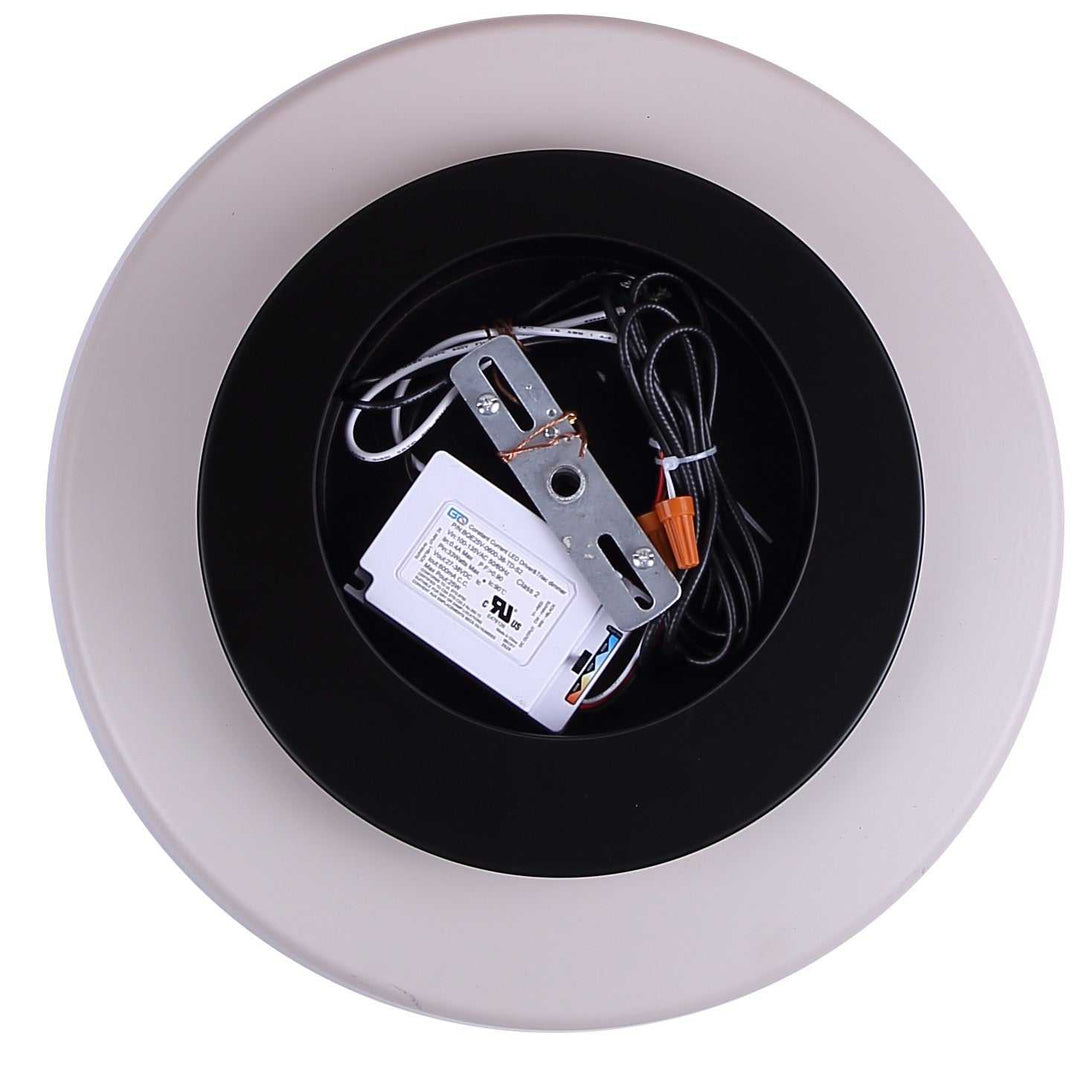 Petra LED Pendant in Matte Black And Stone Canarm Canada