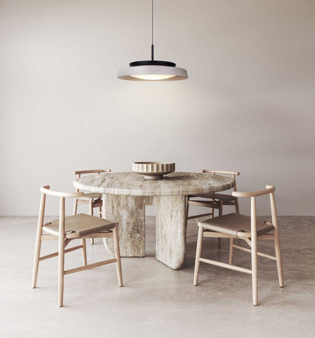 Petra LED Pendant in Matte Black And Stone Canarm Canada