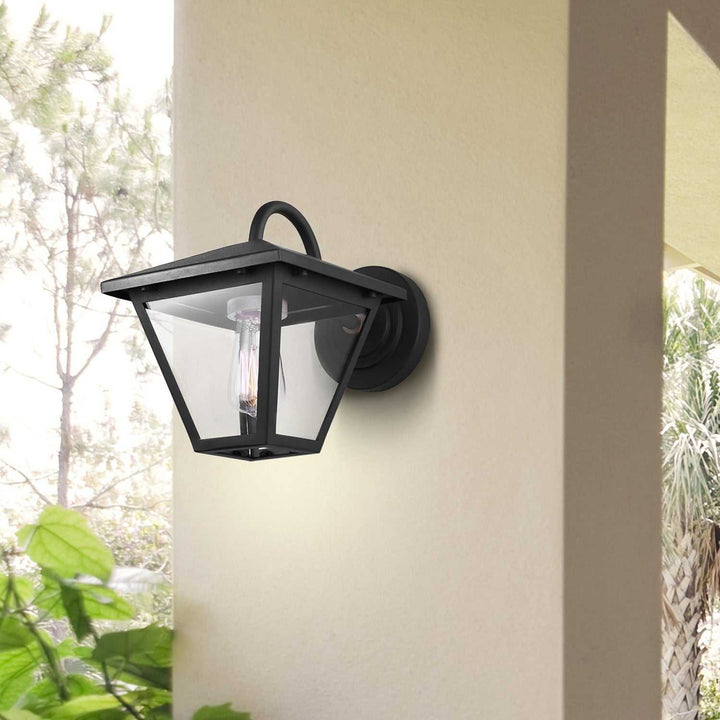 Ira One Light Outdoor Wall Lantern in Sand Black Canarm Canada