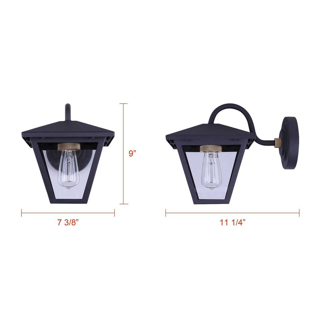 Ira One Light Outdoor Wall Lantern in Sand Black Canarm Canada