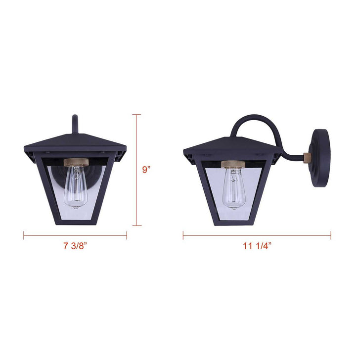 Ira One Light Outdoor Wall Lantern in Sand Black Canarm Canada