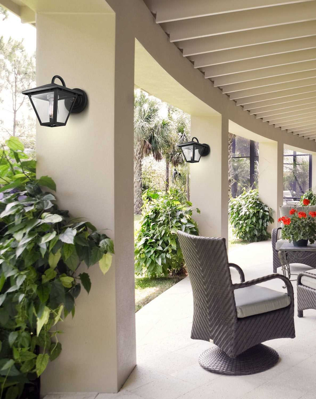 Ira One Light Outdoor Wall Lantern in Sand Black Canarm Canada