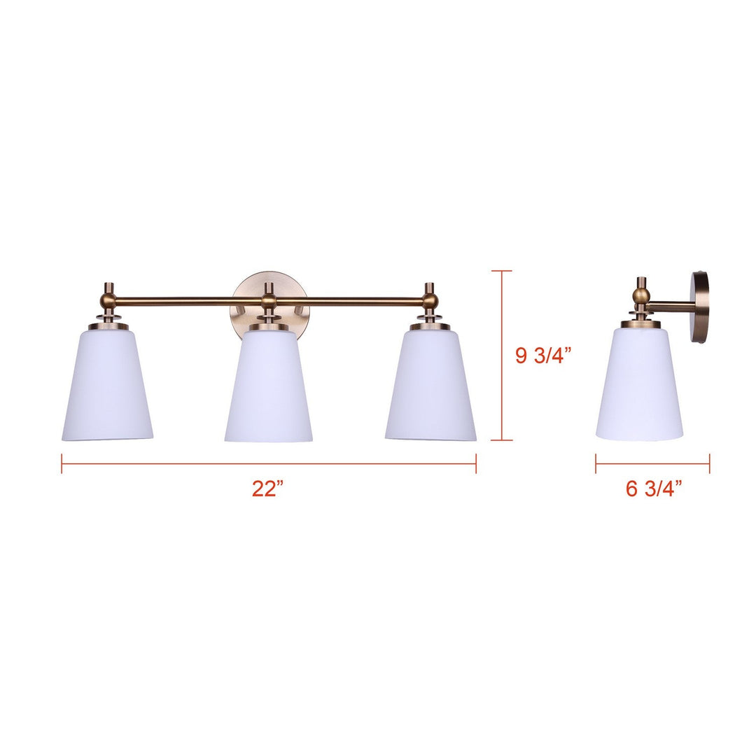 Solara Three Light Vanity in Gold Canarm Canada