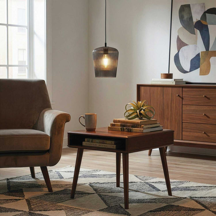 Leandro One Light Pendant in Matte Black Canarm Canada