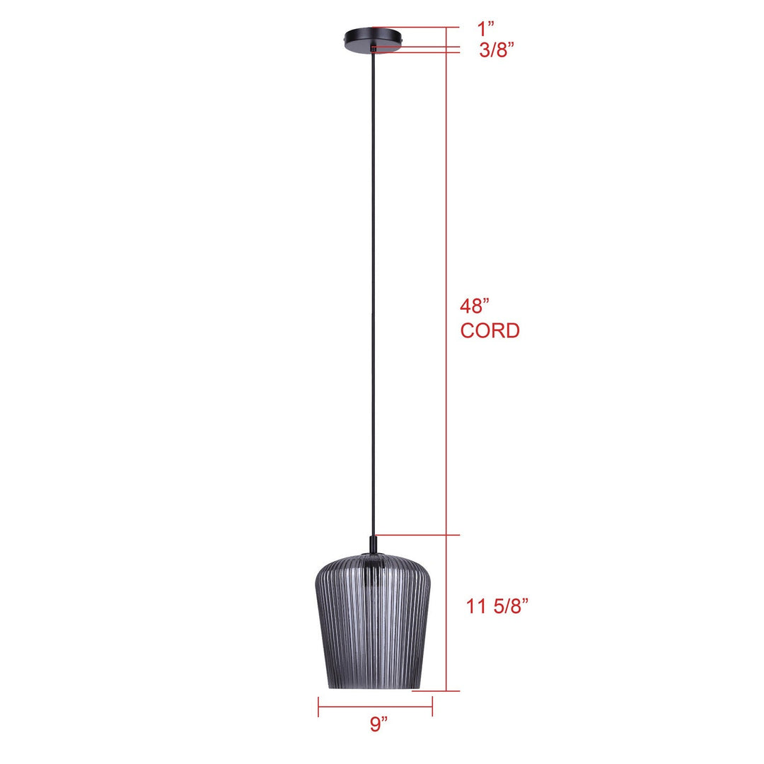 Leandro One Light Pendant in Matte Black Canarm Canada