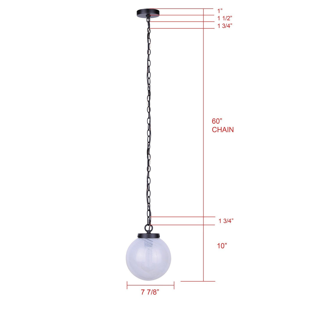 Sonnet One Light Pendant in Matte Black Canarm Canada