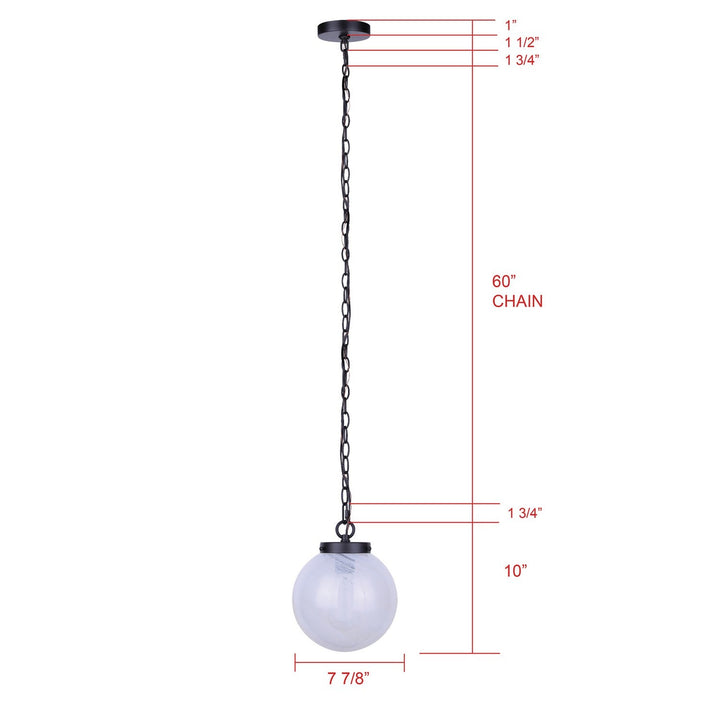Sonnet One Light Pendant in Matte Black Canarm Canada