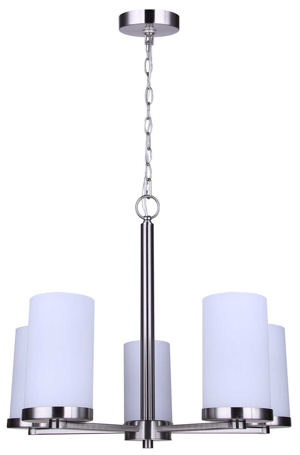 Britton Five Light Chandelier in Brushed Nickel Canarm Canada