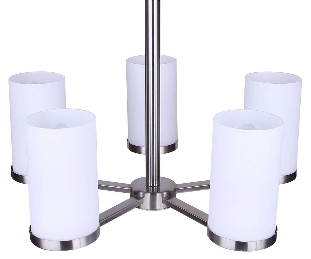 Britton Five Light Chandelier in Brushed Nickel Canarm Canada